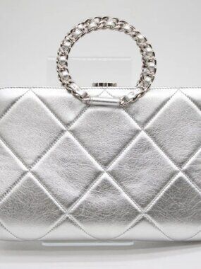 Chanel In The Loop Quilted Crumpled Lambskin Clutch Bag Small